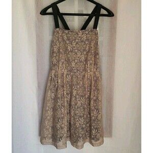 Y2k 90s Ruby Rox Women's Size 11 Dress Beige Black Above Knee Lined Straps Mini